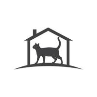 gatto Casa vettore logo design. vettore gatto silhouette Visualizza lato per retrò loghi, isolato su bianca sfondo