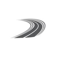 creativo curvo pavimentata strada viaggio logo design.road logo vettore design modello.