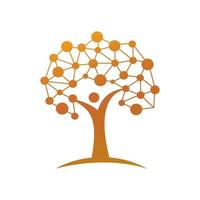 digitale albero logo design. tecnologia, natura, senza fili, Internet, vettore logo modello