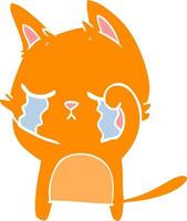 pianto piatto colore stile cartone animato gatto vettore