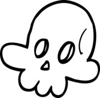 linea disegno cartone animato Halloween cranio vettore