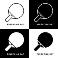 ping-pong pipistrello icona cartone animato. tavolo tennis sport simbolo vettore logo