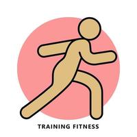 caldo su sport icona simbolo. formazione fitness esercizio logo illustrazione vettore