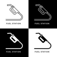 pompa carburante icona cartone animato. stazione benzina simbolo vettore logo