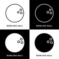 bowling sport icona cartone animato. bowling palla simbolo vettore logo