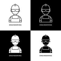 minatore lavoratore icona cartone animato. costruzione e ingegneria simbolo vettore logo