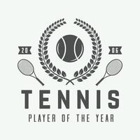 Vintage ▾ tennis logo, distintivo, emblema e tanto di più. vettore illustrazione