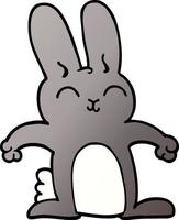 cartone animato scarabocchio grigio coniglio vettore