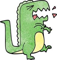 cartone animato doodle ruggente t rex vettore