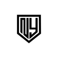 NY lettera logo design con bianca sfondo nel illustratore. vettore logo, calligrafia disegni per logo, manifesto, invito, eccetera.