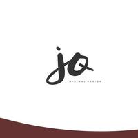 jq iniziale grafia o manoscritto logo per identità. logo con firma e mano disegnato stile. vettore