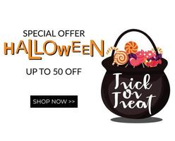 bandiera sconto speciale offrire contento Halloween festa vettore