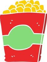 piatto colore stile cartone animato Popcorn vettore