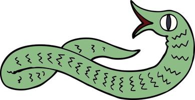 cartone animato scarabocchio medievale serpente vettore
