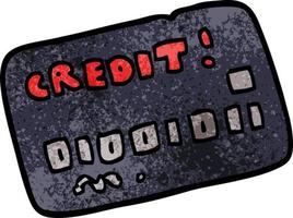 carta di credito di doodle del fumetto vettore