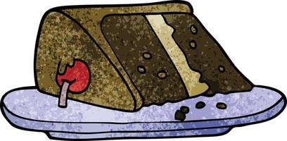 cartone animato scarabocchio fetta di torta vettore