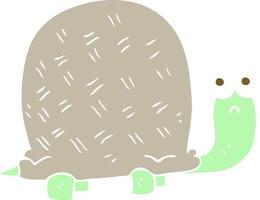 piatto colore illustrazione di un' cartone animato triste tartaruga vettore