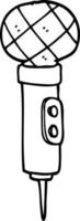 linea disegno cartone animato di un' microfono vettore