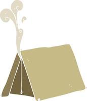 piatto colore illustrazione di un' cartone animato vecchio puzzolente tenda vettore