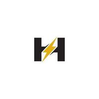 lettera h e fulmine logo o icona design vettore