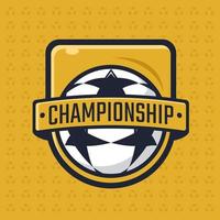 calcio logo con scudo sfondo design e oro colore vettore