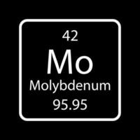 simbolo del molibdeno. elemento chimico della tavola periodica. illustrazione vettoriale. vettore
