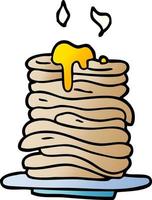 cartone animato scarabocchio pila di Pancakes vettore