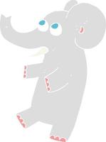 piatto colore illustrazione di un' cartone animato carino elefante vettore