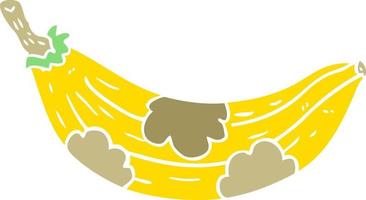 piatto colore stile cartone animato vecchio Banana andando Marrone vettore