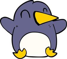 pinguino di natale di doodle del fumetto vettore