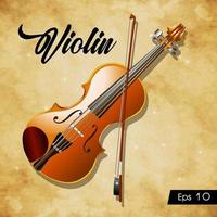acustico violino illustrazione su Vintage ▾ sfondo vettore