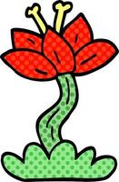 cartone animato scarabocchio rosso lilly vettore