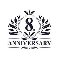 Logo dell'8 ° anniversario vettore