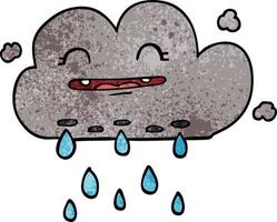 nuvola di pioggia di doodle del fumetto vettore