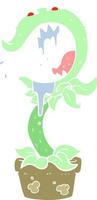 piatto colore illustrazione di un' cartone animato carnivoro pianta vettore