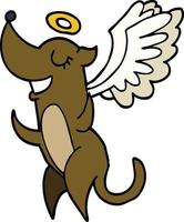 cartone animato scarabocchio angelo cane vettore