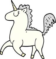 unicorno di doodle del fumetto vettore