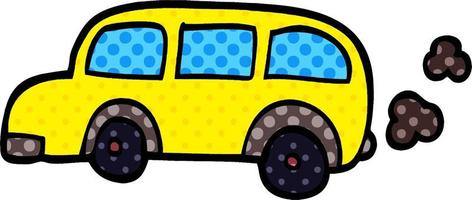 scuolabus di doodle del fumetto vettore