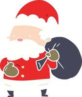 piatto colore stile cartone animato Santa Claus vettore