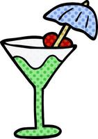 cocktail di doodle dei cartoni animati vettore