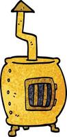 cartone animato doodle vecchio bruciatore a legna vettore