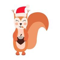 scoiattolo emoji Santa cappello impostato vettore