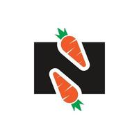 lettera n carota logo su bianca sfondo vettore