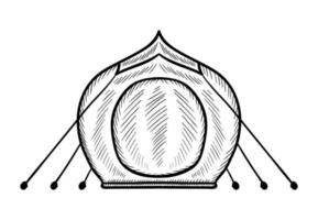 glamping scarabocchio tenda impostato vettore