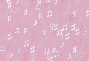 modello vettoriale rosa chiaro con simboli musicali.