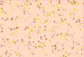 sfondo vettoriale rosa chiaro, giallo con bolle.