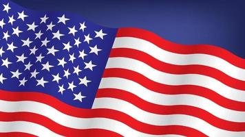 vettore illustrazione di Stati Uniti d'America bandiera su blu colore sfondo