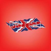 UK bandiera con Britannico lettera su rosso colore sfondo vettore illustrazione
