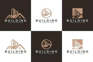 collezione di edificio logo design ispirazione, per vero tenuta vettore