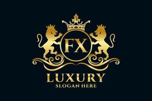 iniziale fx lettera Leone reale lusso logo modello nel vettore arte per lussuoso il branding progetti e altro vettore illustrazione.